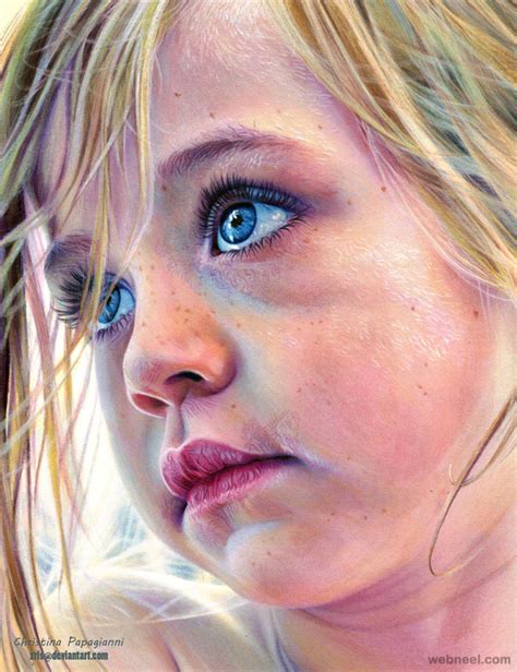 hyper realistic color pencil drawing  christina papagianni  full