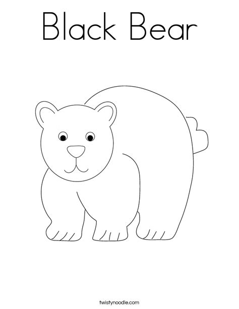 black bear coloring page twisty noodle
