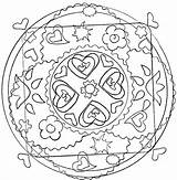 Mandala Mandalas Coeurs Jolis Adulti Coloriage Formes Autres Coloriages Justcolor sketch template