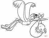 Dumbo Stork Coloring Baby Pages Mr Printable Disney Delivers Print Book Drawing Cartoon Characters Birds Paper sketch template