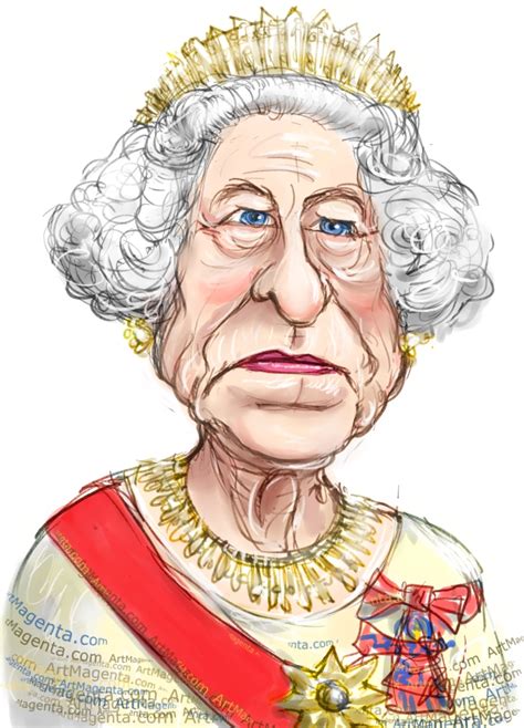 caricatures queen elizabeth ii