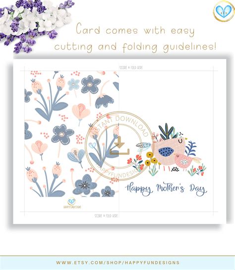 mothers day card printable happy mothers day mothers day etsy