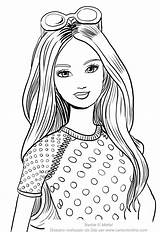 Barbie Coloring Summer Face Pages Foreground Print Mattel sketch template