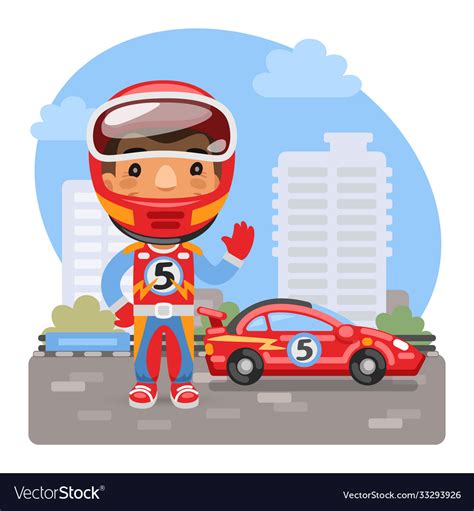 cartoon racer  car royalty  vector image