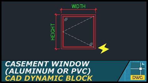 casement window elevation view aluminum  pvc cad dynamic block  solo architect