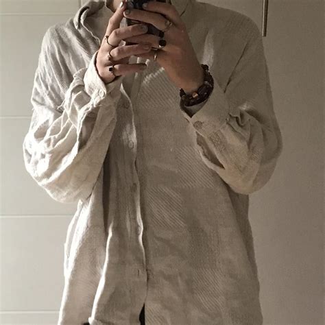 large white cardiganshirt comfortable fit im depop