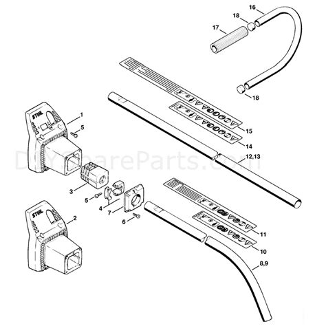 stihl fs  brushcutter fsr parts diagram drive tube assembly