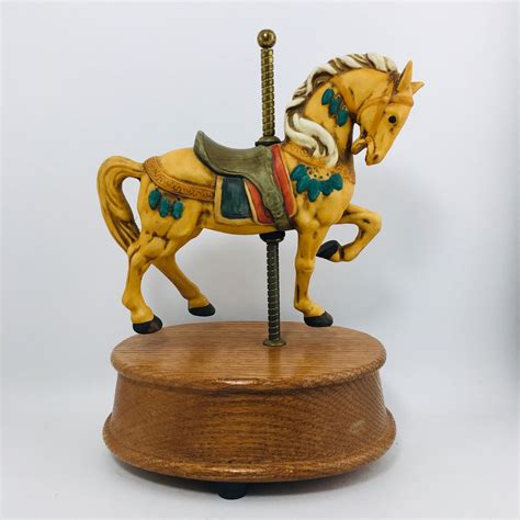 willitts designs vintage carousel horse  box carousel etsy