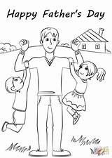 Coloring Fathers Happy Pages Printable Card Father Print Drawing Worksheets Supercoloring sketch template