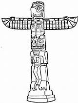 Totem Poles Northwest Indians sketch template