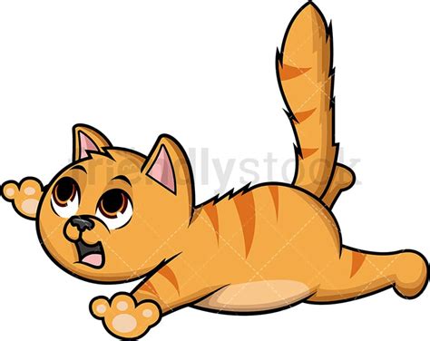 cat falling cartoon vector clipart friendlystock