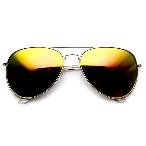 Classic Gold Frame Color Mirror Lens Aviator Sunglasses 60mm Sunglass La