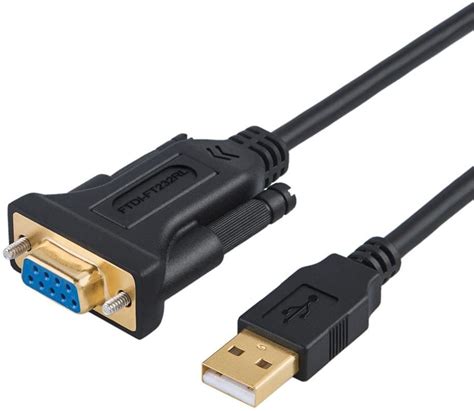 usb  rs adapter  ftdi chipset cablecreation ft usb  male  rs female gold