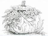 Coloring Pages Adult Adults Printable Fall Halloween Autumn Pumpkin Drawings Color Detailed Print Sheets Books Flowers Coloriage Flower Colouring Pour sketch template