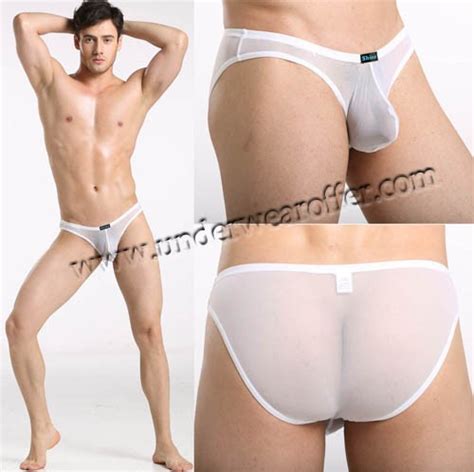 sexy men s sheer mini briefs bulge pouch underwear see through mesh