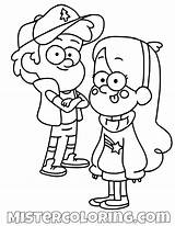 Gravity Falls Coloring Pages Dipper Mabel Pines Kids Fall Af Choose Board Printable sketch template