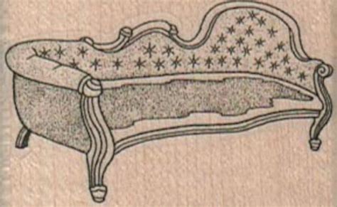 rubber stamp victorian sofa wood mounted scrapbooking etsy