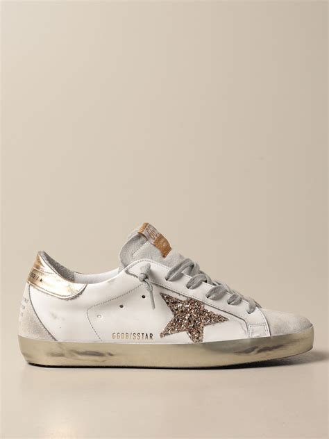 golden goose superstar classic sneakers  leather white golden