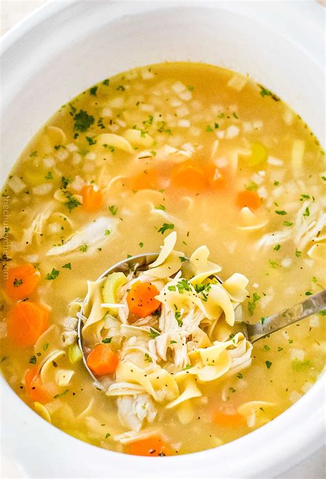 Homemade Crockpot Chicken Noodle Soup The Chunky Chef