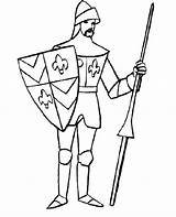 Shield Hoding Knight Coloring Printable sketch template