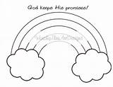 Rainbow Keeps God His Promises Coloring Template sketch template