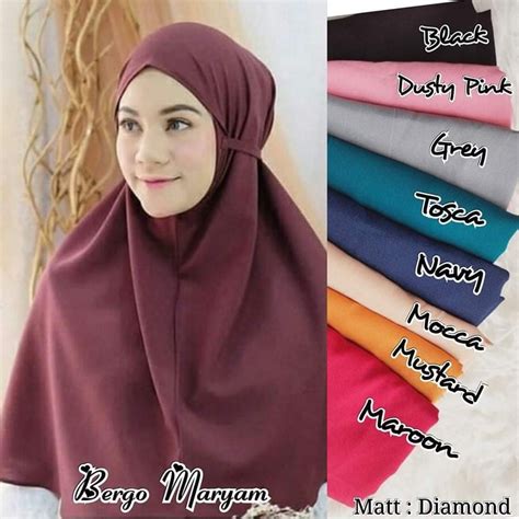 warna jilbab bergo maryam jumbo motif minimalis