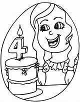 Coloring Birthday Pages Girl 4th Year Old Kids Olds Four Candle Number Girls Happy Color Printable Cake Fourth Printactivities Printables sketch template