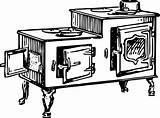 Stove Old Vector Clip Fashioned Clipart Domain Public Onlinelabels sketch template