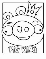 Angry Birds Coloring King Pig Printable Sheet Rovio Hit Green Game sketch template
