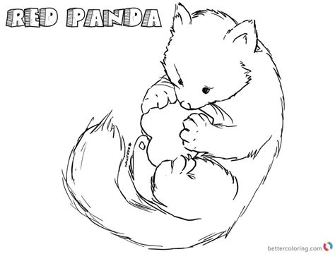 happy red panda coloring pages  printable coloring pages