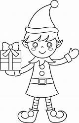 Coloring Christmas Elf Clipart Pages Printable Elves Cute Kids Color Outline Clip Colouring Sheets Print Gnome Sweetclipart Drawing Cliparts Girl sketch template