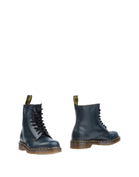 dr martens leather ankle boots  dark blue blue lyst