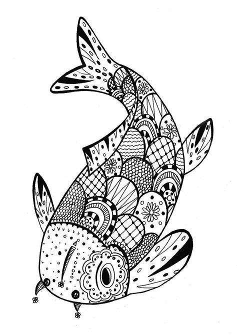 dibujos de pez koi mandala  colorear pintar  imprimir