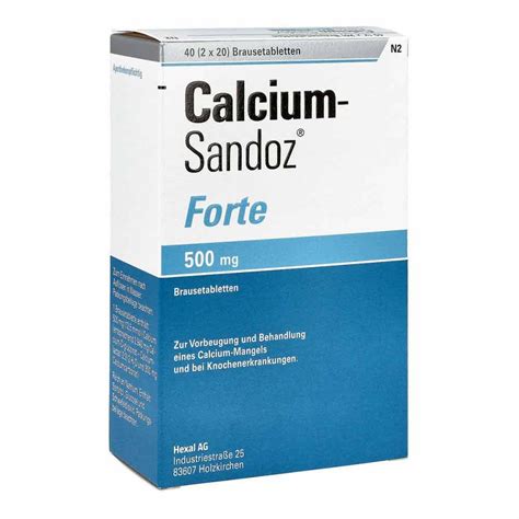 Calcium Sandoz Forte 500mg 2x20 Stk Günstig Bei