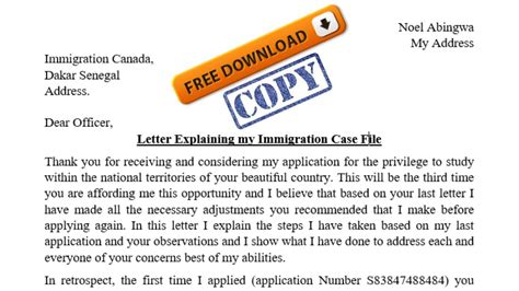 explanation letter  immigration officer sample