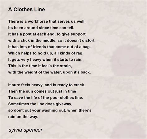 clothes   clothes  poem  sylvia spencer