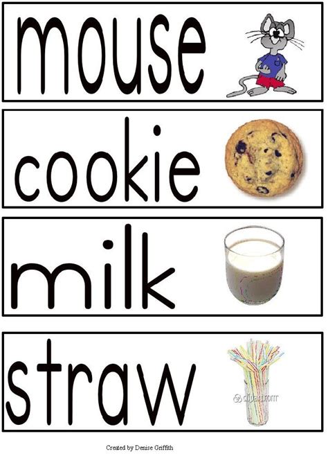 give  mouse  cookie  printable word wall cards