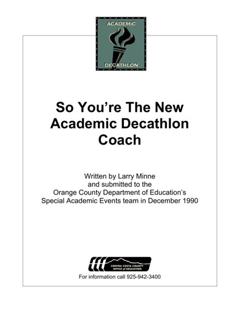 youre   academic decathlon coach