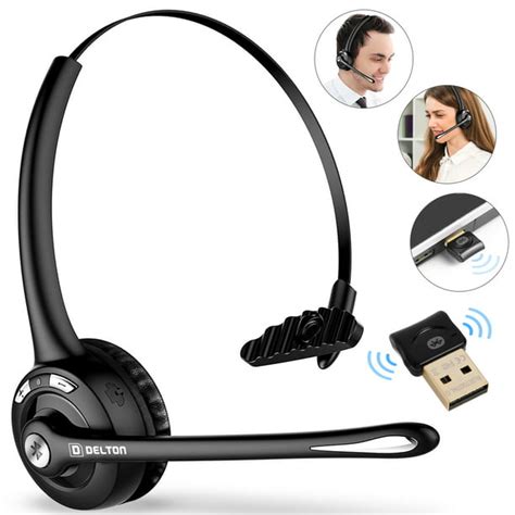delton wireless computer headset  mic  ear bluetooth headphone