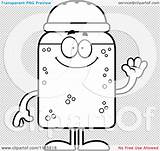 Salt Shaker Coloring Cartoon Mascot Waving Clipart Outlined Vector Cory Thoman sketch template