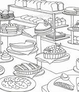 Coloring Bakery Food Pages Cake Colouring Book Adult Desert Cooking Bread Kids Books Korean Only Color Sheets Etsy Mandala Printable sketch template