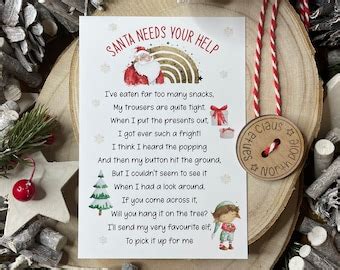 printable santa lost button poem