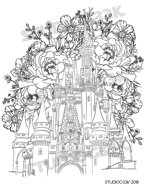 walt disney castle coloring pages
