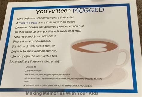 youve  mugged fun work gift idea   printable teacher