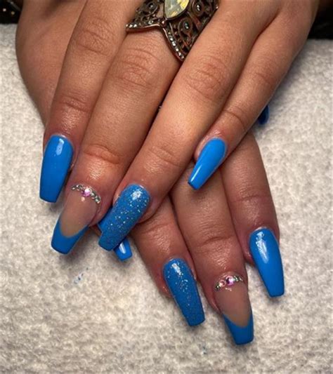 50 High Beauty Healing Acrylic Blue Coffin Nails For Summer Latest