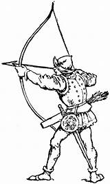 Archer Medieval Clipart Clip Bow Drawing Long Archery Longbow Etc Arrow Simple Gif Kleurplaat Man Ausmalbilder sketch template