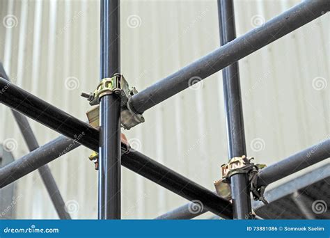 scaffolding pipe clamp  parts stock photo image  fasten