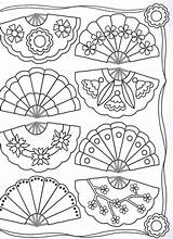 Coloring Japanese Pages Chinese Fan Choose Board Patterns sketch template