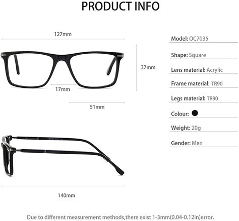 Men S Eyewear Frames Large Rectangular Eyeglasses Fashion Clear Glasse