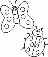Coloring Butterfly Lady Bug Color sketch template